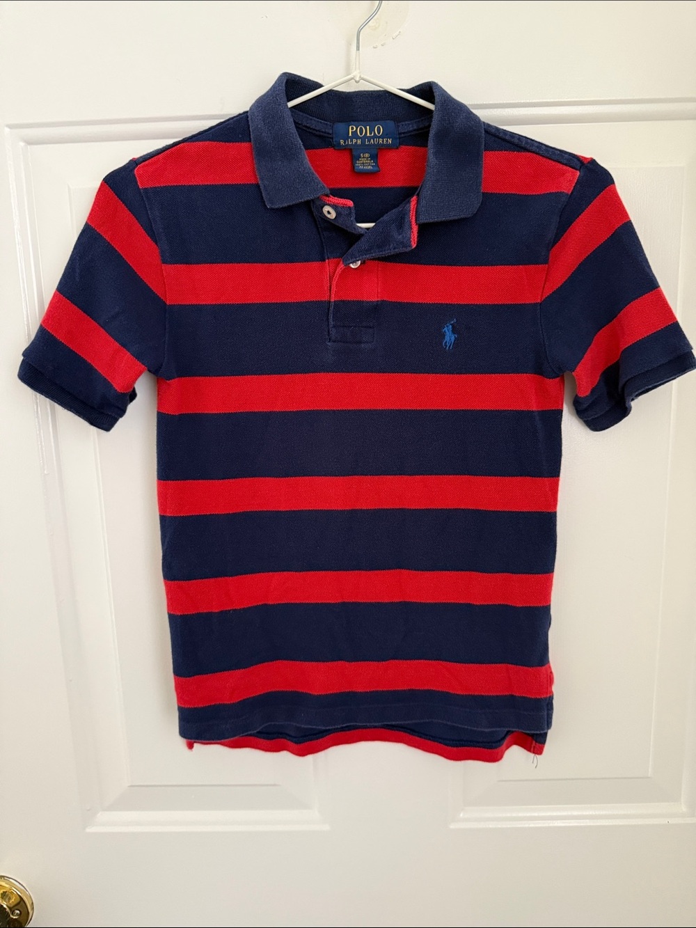 Polo by Ralph Lauren Boy’s Red & Navy Stripe Polo Size Small